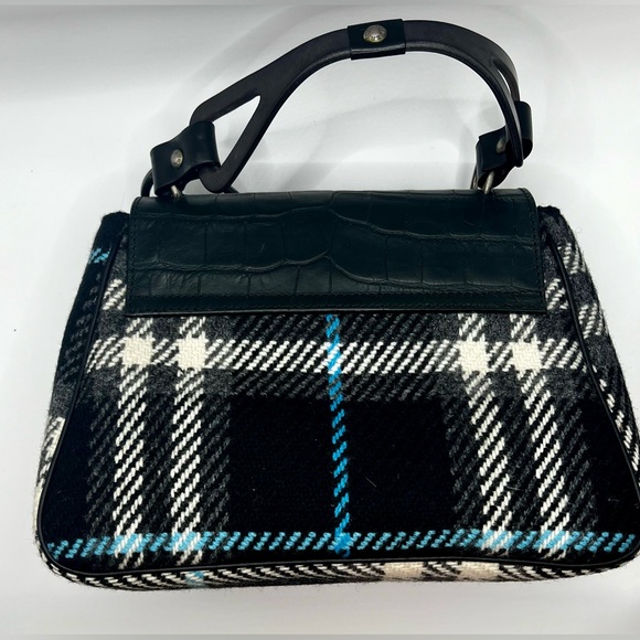 🚨LOW START Vintage AUTHENTIC Burberrys Classic Check Wool Handbag w/ COA - Picture 3 of 10